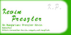 kevin preszler business card